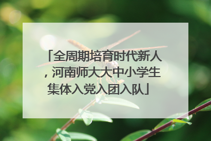 全周期培育时代新人,河南师大大中小学生集体入党入团入队