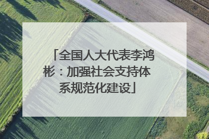 全国人大代表李鸿彬：加强社会支持体系规范化建设