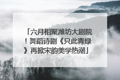 六月相聚潍坊大剧院！舞蹈诗剧《只此青绿》再掀宋韵美学热潮