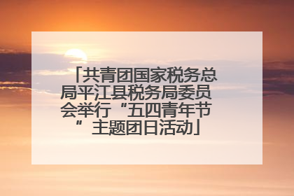 共青团国家税务总局平江县税务局委员会举行“五四青年节”主题团日活动