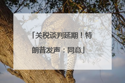 关税谈判延期！特朗普发声：同意