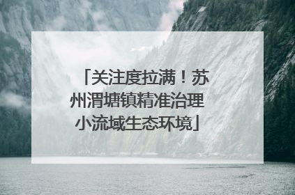 关注度拉满！苏州渭塘镇精准治理小流域生态环境