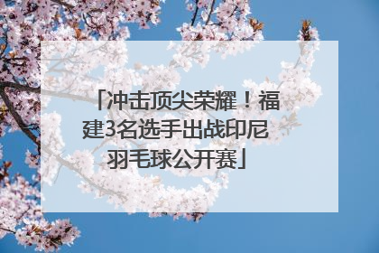 冲击顶尖荣耀！福建3名选手出战印尼羽毛球公开赛