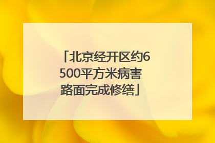 北京经开区约6500平方米病害路面完成修缮