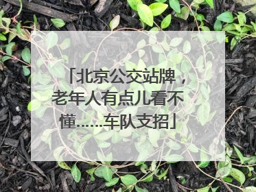 北京公交站牌，老年人有点儿看不懂……车队支招