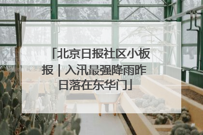 北京日报社区小板报｜入汛最强降雨昨日落在东华门