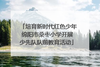培育新时代红色少年 绵阳市桑枣小学开展少先队队前教育活动