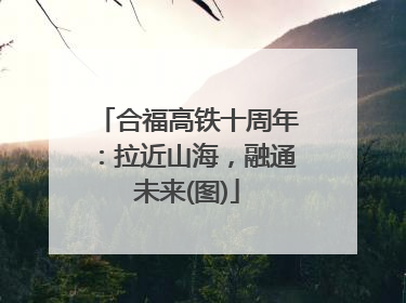 合福高铁十周年：拉近山海，融通未来(图)