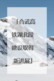 合武高铁湖北段建设取得新进展