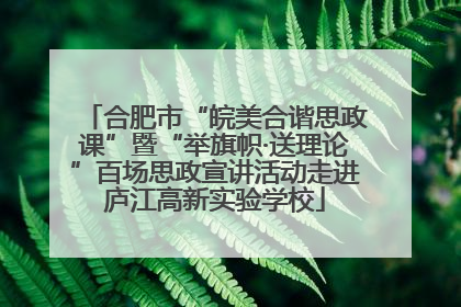 合肥市“皖美合谐思政课”暨“举旗帜·送理论”百场思政宣讲活动走进庐江高新实验学校