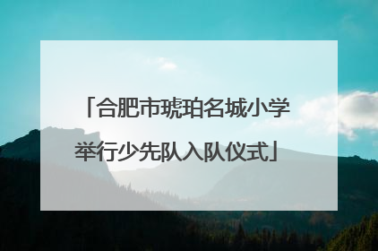 合肥市琥珀名城小学举行少先队入队仪式