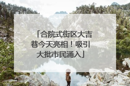 合院式街区大吉巷今天亮相！吸引大批市民涌入
