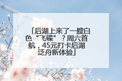 后湖上来了一艘白色“飞碟”？周六首航，45元打卡后湖泛舟新体验