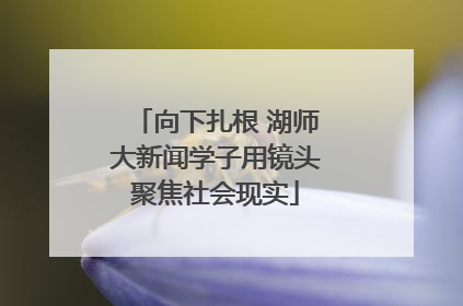 向下扎根 湖师大新闻学子用镜头聚焦社会现实