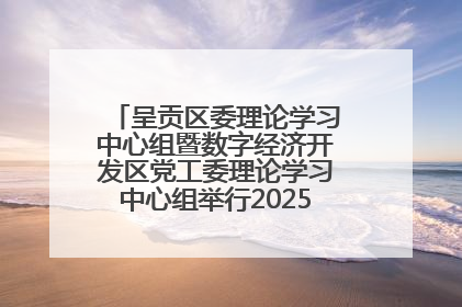 呈贡区委理论学习中心组暨数字经济开发区党工委理论学习中心组举行2025年第七次学习会议