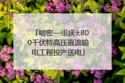 哈密—重庆±800千伏特高压直流输电工程投产送电