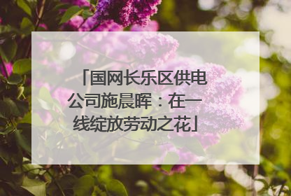 国网长乐区供电公司施晨晖：在一线绽放劳动之花