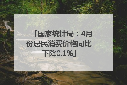 国家统计局：4月份居民消费价格同比下降0.1%