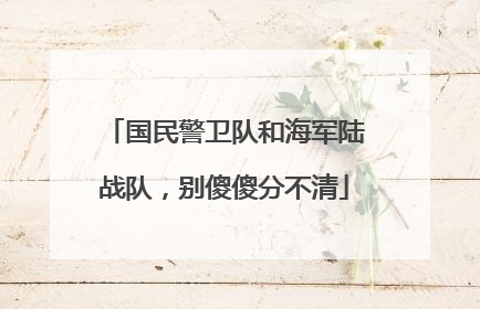 国民警卫队和海军陆战队，别傻傻分不清