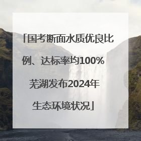 国考断面水质优良比例、达标率均100% 芜湖发布2024年生态环境状况