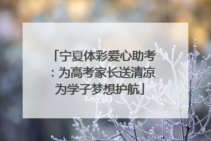 宁夏体彩爱心助考：为高考家长送清凉 为学子梦想护航