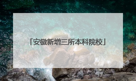 安徽新增三所本科院校