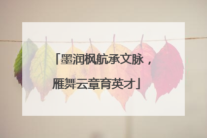 墨润枫航承文脉，雁舞云章育英才