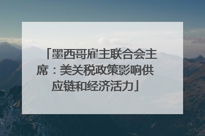 墨西哥雇主联合会主席：美关税政策影响供应链和经济活力