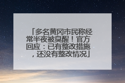 多名黄冈市民称经常半夜被臭醒！官方回应：已有整改措施，还没有整改情况