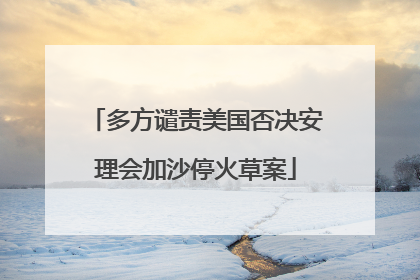 多方谴责美国否决安理会加沙停火草案