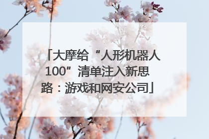 大摩给“人形机器人100”清单注入新思路：游戏和网安公司