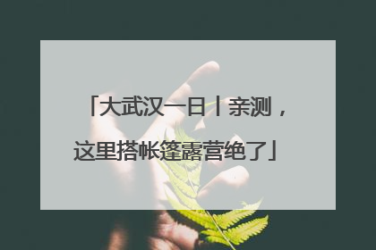 大武汉一日丨亲测，这里搭帐篷露营绝了