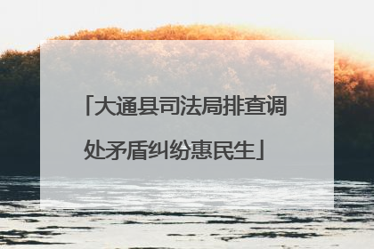 大通县司法局排查调处矛盾纠纷惠民生