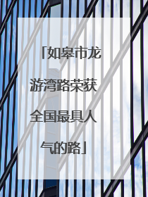 如皋市龙游湾路荣获全国最具人气的路