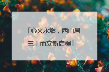 心火永燃，西山居三十而立新启程