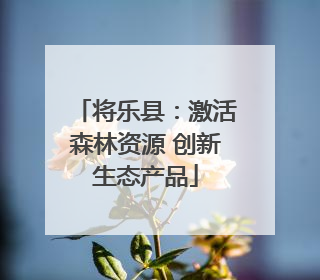将乐县：激活森林资源 创新生态产品
