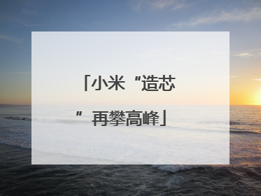 小米“造芯”再攀高峰