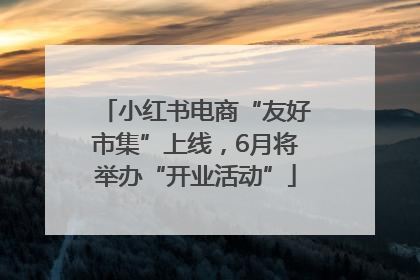 小红书电商“友好市集”上线，6月将举办“开业活动”