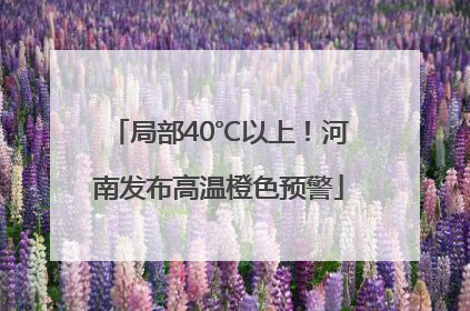 局部40℃以上！河南发布高温橙色预警
