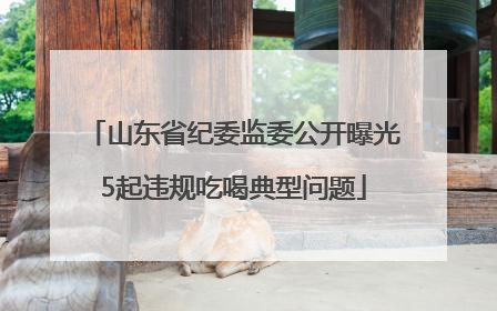 山东省纪委监委公开曝光5起违规吃喝典型问题