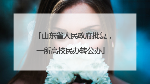 山东省人民政府批复，一所高校民办转公办