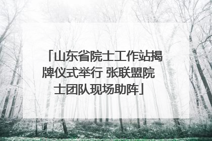 山东省院士工作站揭牌仪式举行 张联盟院士团队现场助阵