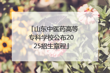 山东中医药高等专科学校公布2025招生章程