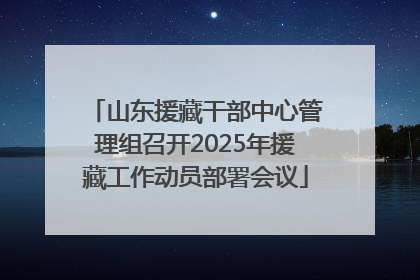 山东援藏干部中心管理组召开2025年援藏工作动员部署会议