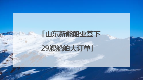 山东新能船业签下29艘船舶大订单