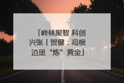 峰林聚智 科创兴张丨贺健：葛根渣里“炼”黄金