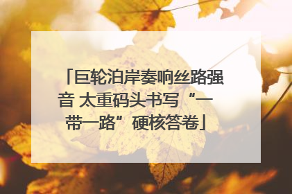 巨轮泊岸奏响丝路强音 太重码头书写“一带一路”硬核答卷