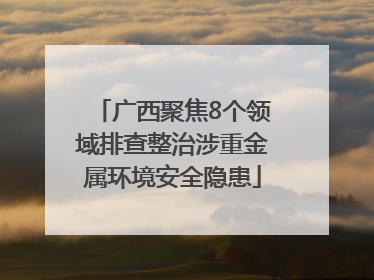 广西聚焦8个领域排查整治涉重金属环境安全隐患