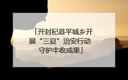 开封杞县平城乡开展“三夏”治安行动 守护丰收成果