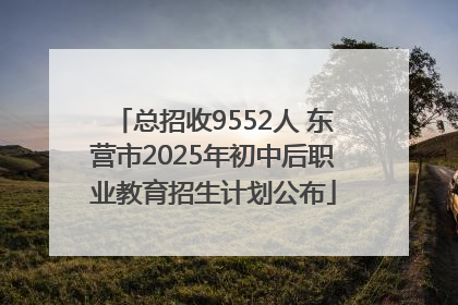 总招收9552人 东营市2025年初中后职业教育招生计划公布